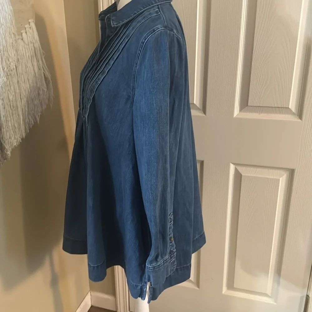 Free People Baby Blues Denim Tunic - Size Small Petite - Picture 5 of 10